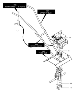 Engine Mount Diagram and Parts List for 11052X4NA 2003 Briggs and Stratton Cultivator
